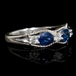 .29ct Diamond and Blue Oval Sapphire 18k White Gold Ring