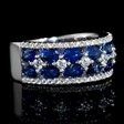 .47ct Diamond and Blue Oval Sapphire 18k White Gold Ring