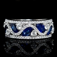 .79ct Diamond and Blue Sapphire 18k White Gold Ring