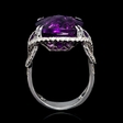 .77ct Diamond and Purple Amethyst 18k White Gold Ring
