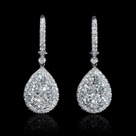 2.06ct Diamond 18k White Gold Dangle Earrings