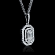 .95ct Diamond 18k White Gold Mosaic Pendant Necklace