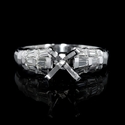 Diamond Antique Style Platinum and 18k White Gold Engagement Ring Setting