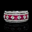 .85ct Diamond and Ruby 18k White Gold Ring