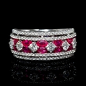 Diamond and Ruby 18k White Gold Ring
