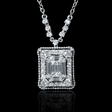 1.11ct Diamond 18k White Gold Pendant Necklace