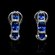 .45ct Diamond and Blue Sapphire 18k White Gold Huggie Earrings