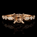Diamond Antique Style 18k Rose Gold Engagement Ring Setting