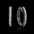 .48ct Diamond and Blue Sapphire 18k White Gold Huggie Earrings