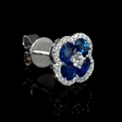 .30ct Diamond and Blue Sapphire 18k White Gold Cluster Earrings