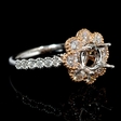 .93ct Diamond 18k Two Tone Gold Halo Engagement Ring Setting