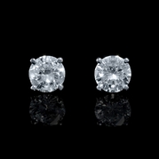 Diamond .87 Carat 14k White Gold Stud Earrings 