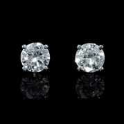 Diamond 1.00 Carats 14k White Gold Stud Earrings   