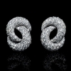 Garavelli Diamond 18k White Gold Cluster Earrings 