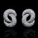 Garavelli Diamond 18k White Gold Cluster Earrings