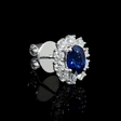 1.26ct Diamond and Blue Sapphire 18k White Gold Cluster Earrings