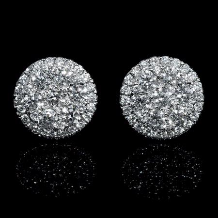 1.61ct Diamond 18k White Gold Cluster Earrings