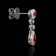 .48ct Diamond and Ruby 18k White Gold Dangle Earrings