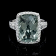 .49ct Diamond and Green Amethyst 18k White Gold Ring