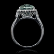 .49ct Diamond and Green Amethyst 18k White Gold Ring