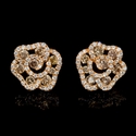 Diamond 18k Rose Gold Cluster Earrings
