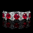 Diamond and Ruby 18k White Gold Ring