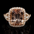 .58ct Diamond Morganite 18k Rose Gold Ring