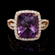 .53ct Diamond and Purple Amethyst 18k White Gold Ring