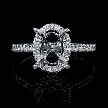 .31ct Diamond 18k White Gold Halo Engagement Ring Setting