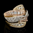 3.63ct Diamond 18k White Yellow and Rose Gold Ring