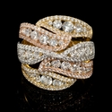 Diamond 18k Three Tone Gold Ring