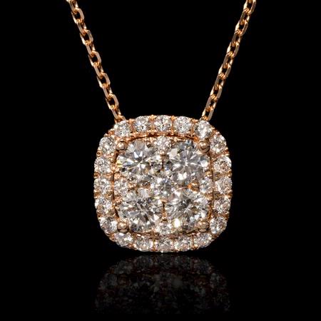 .83ct Diamond 18k Rose Gold Pendant Necklace