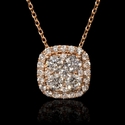 Diamond 18k Rose Gold Pendant Necklace