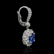 1.41ct Diamond and Blue Sapphire 18k White Gold Dangle Earrings