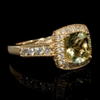 1.66ct Diamond and Lemon Quartz 14k White Gold Ring
