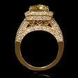 1.66ct Diamond and Lemon Quartz 14k White Gold Ring