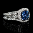 .95ct Diamond and Blue Sapphire 18k White Gold Ring
