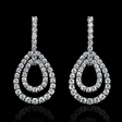 3.71ct Diamond 18k White Gold Dangle Earrings