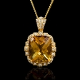 .47ct Diamond and Citrine 18k Yellow Gold Pendant