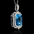 .59ct Diamond and Blue Topaz 18k White Gold Pendant