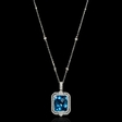 .59ct Diamond and Blue Topaz 18k White Gold Pendant
