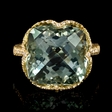 .45ct Diamond and Green Amethyst 18k Yellow Gold Ring
