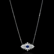 .32ct Diamond and Blue Sapphire 18k White Gold Pendant Necklace