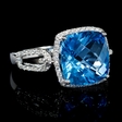 .35ct Diamond and Blue Topaz 18k White Gold Ring