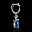 .53ct Diamond Blue Topaz 18k White Gold Dangle Earrings