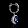 .58ct Diamond and Blue Sapphire 18k White Gold Dangle Earrings