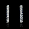 .86ct Diamond and Blue Sapphire 18k White Gold Huggie Earrings