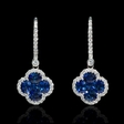 .47ct Diamond and Blue Sapphire 18k White Gold Dangle Earrings