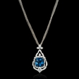 .57ct Diamond and Blue Topaz 18k White Gold Pendant