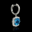 .37ct Diamond Blue Topaz 18k White Gold Dangle Earrings